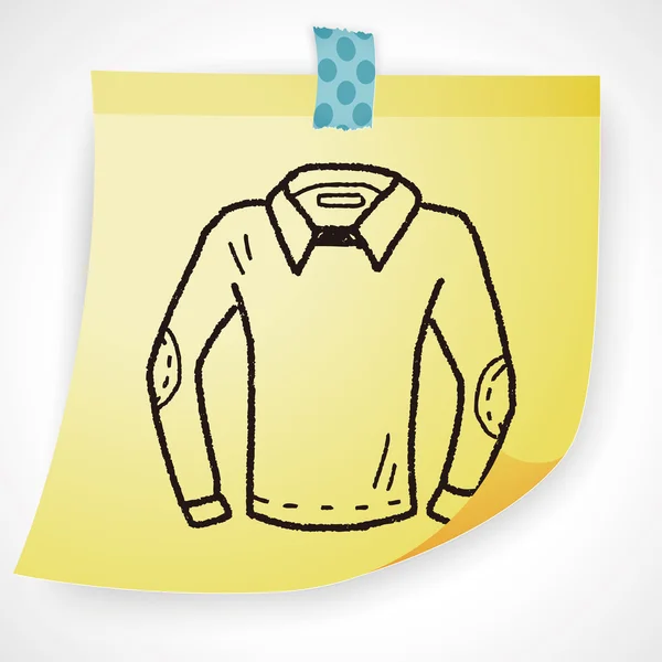 Polo camisa doodle icono elemento — Vector de stock