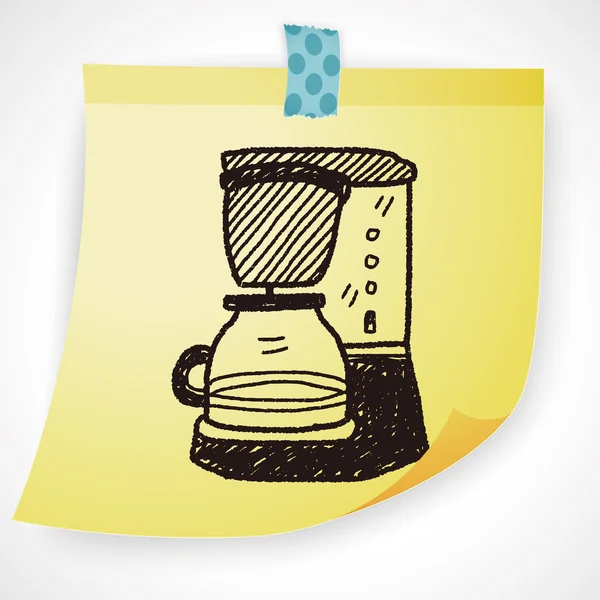 Елемент значка каракулі кавоварки — стоковий вектор