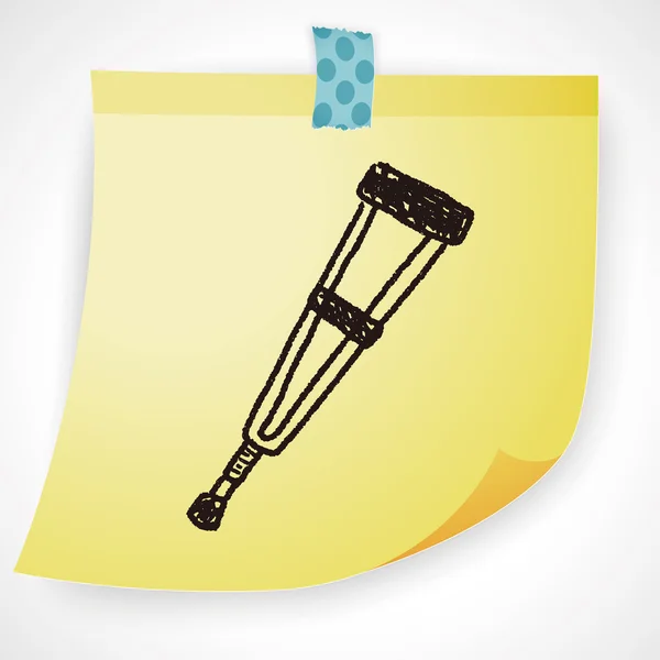 Doodle Crutch elemento ícone — Vetor de Stock