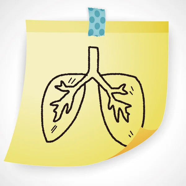 Doodle akciğer simgesi öğesi — Stok Vektör