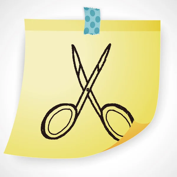 Nożyczki doodle ikonę elementu — Wektor stockowy