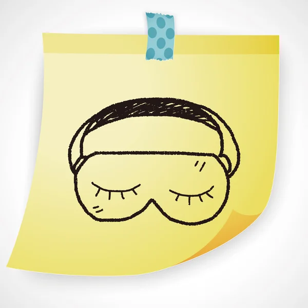 Slaap masker doodle pictogram element — Stockvector