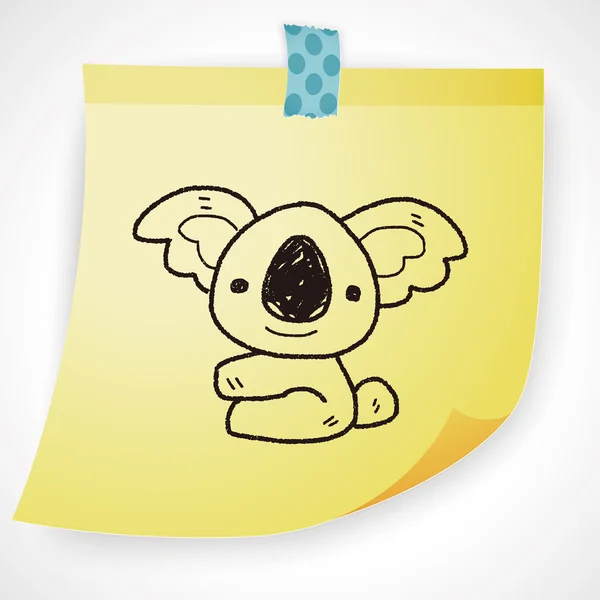 Koala-Doodle-Symbolelement — Stockvektor