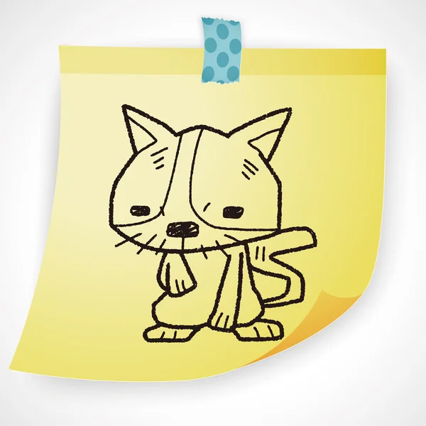 Élément icône chat doodle — Image vectorielle