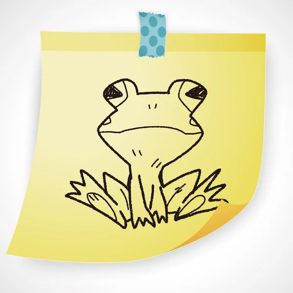 Frosch-Doodle-Symbol-Element — Stockvektor