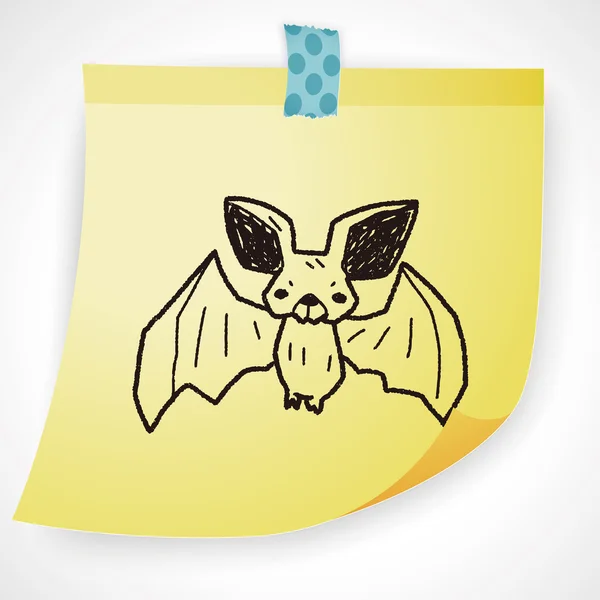 Bat doodle ikonen element — Stock vektor