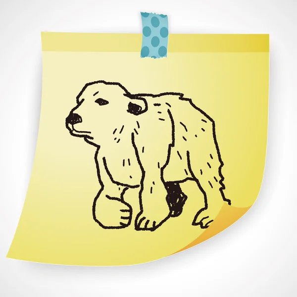Polar bear doodle pictogram element — Stockvector