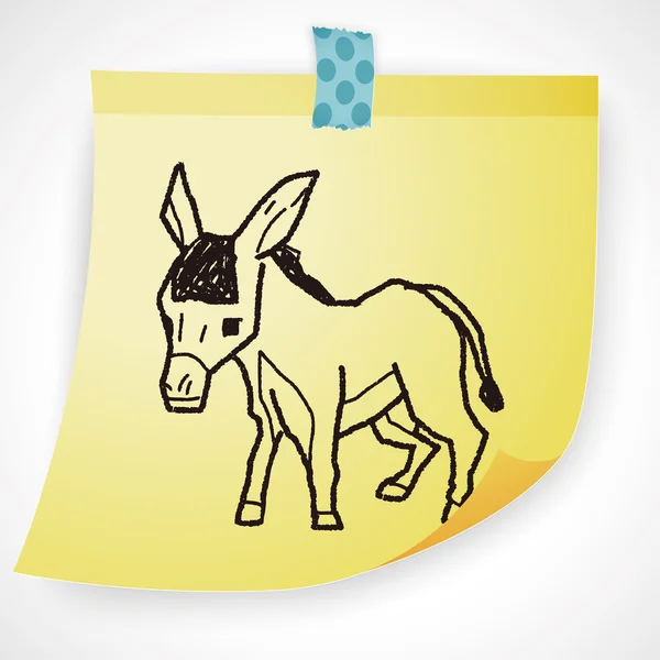 Donkey doodle icon element — Stock Vector