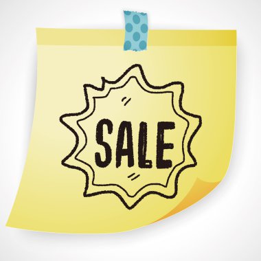 Doodle Satılık simgesi öğesi