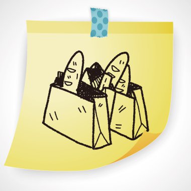 alışveriş çantası doodle Icon öğesi