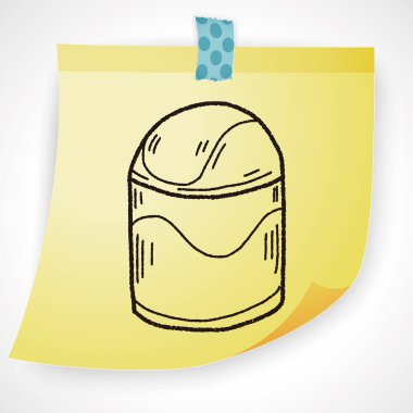 çöp kutusu simgesini öğe doodle