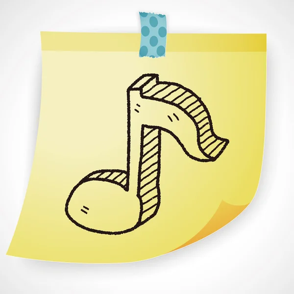 Poznámka: hudební doodle ikonu prvek — Stockový vektor