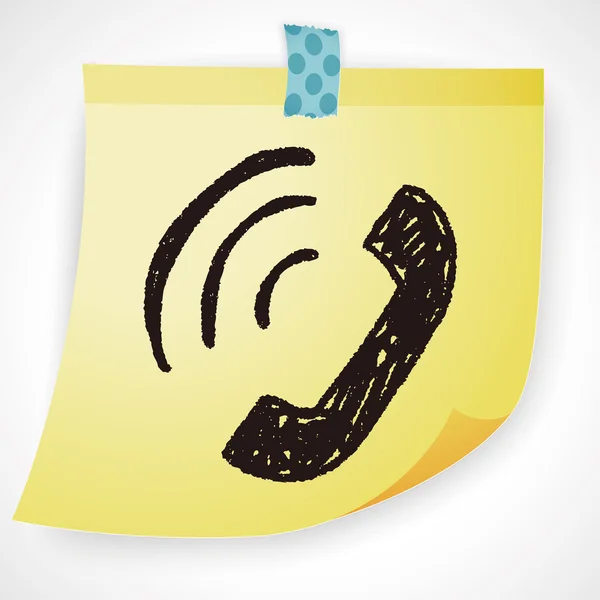 Elemento icona doodle chiamata telefonica — Vettoriale Stock