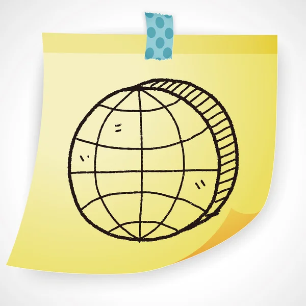Globe doodle icône élément — Image vectorielle