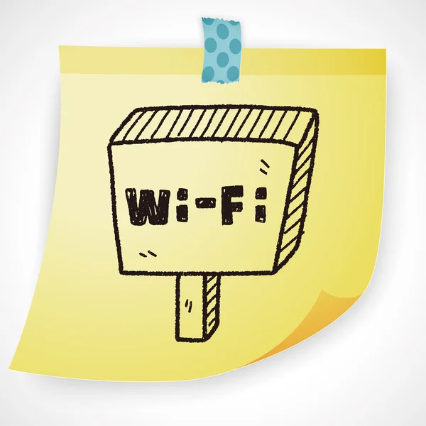Placa wifi doodle ícone elemento — Vetor de Stock