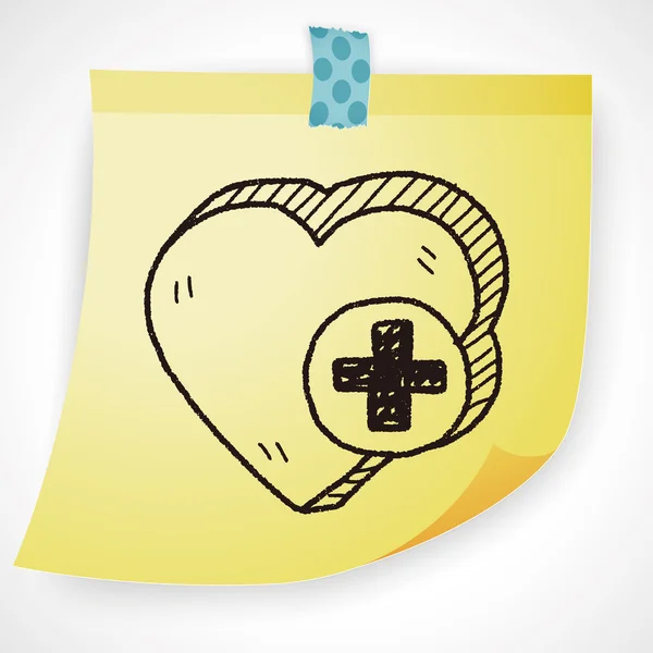 Coração como elemento ícone doodle — Vetor de Stock