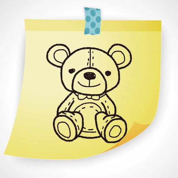 Niedźwiedź doodle ikonę elementu — Wektor stockowy