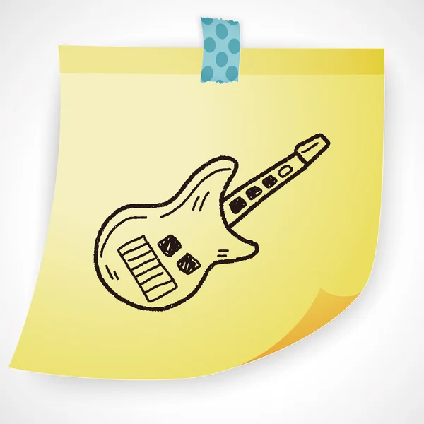 Toy guitar doodle icon element — Stock Vector