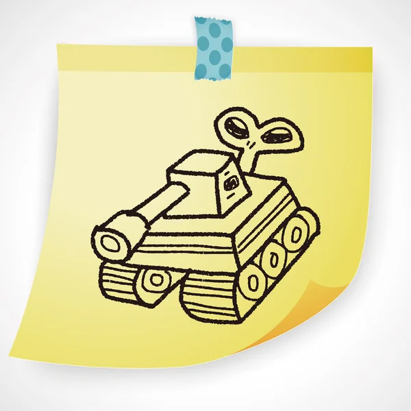 Toy tank doodle icon element — Stock Vector