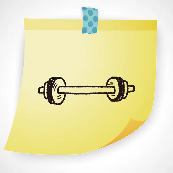Dumbbell fitness doodle ícone elemento — Vetor de Stock