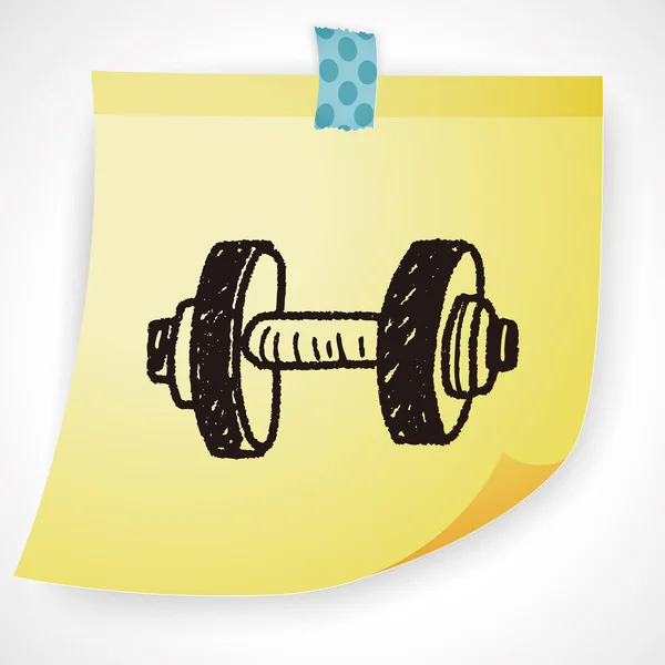 Dumbbell fitness doodle icon element — Stock Vector