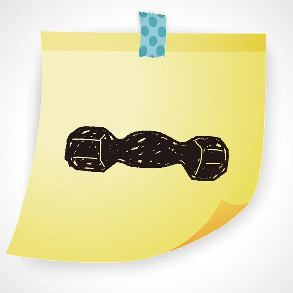 Dumbbell fitness doodle icono elemento — Vector de stock
