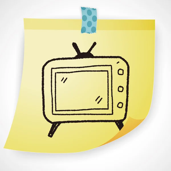 Doodle Tv pictogram element — Stockvector