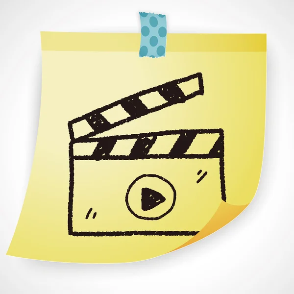 Doodle Video Play Icon-Element — Stockvektor