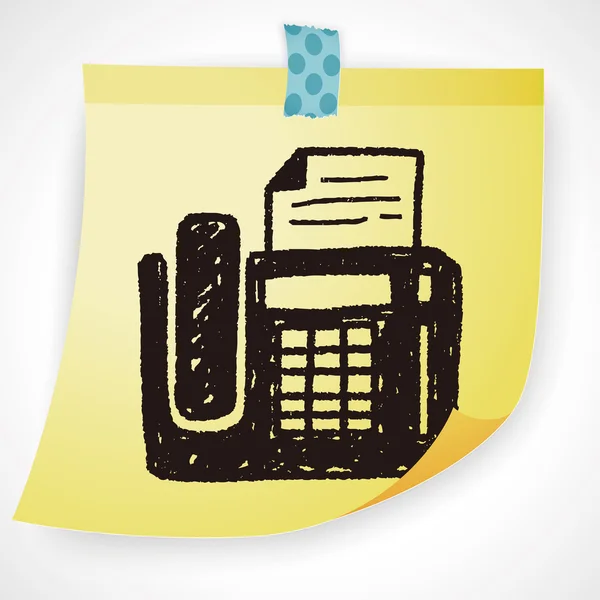 Doodle Fax elemento icono de la máquina — Archivo Imágenes Vectoriales