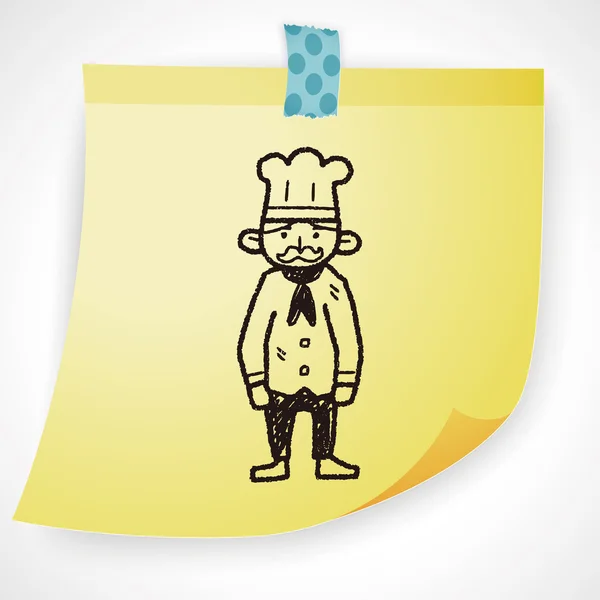 Chef-kok doodle pictogram element — Stockvector