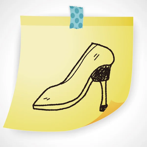 Zapatos de tacón alto doodle icono elemento — Vector de stock