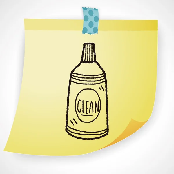 Limpiador botella doodle icono elemento — Vector de stock