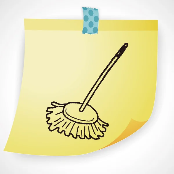 Mop doodle icon element — Stock Vector