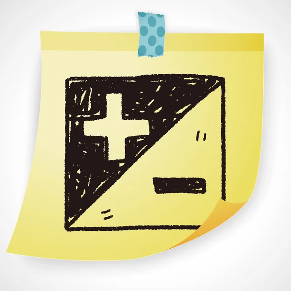 Plus und weniger Doodle-Icon-Element — Stockvektor