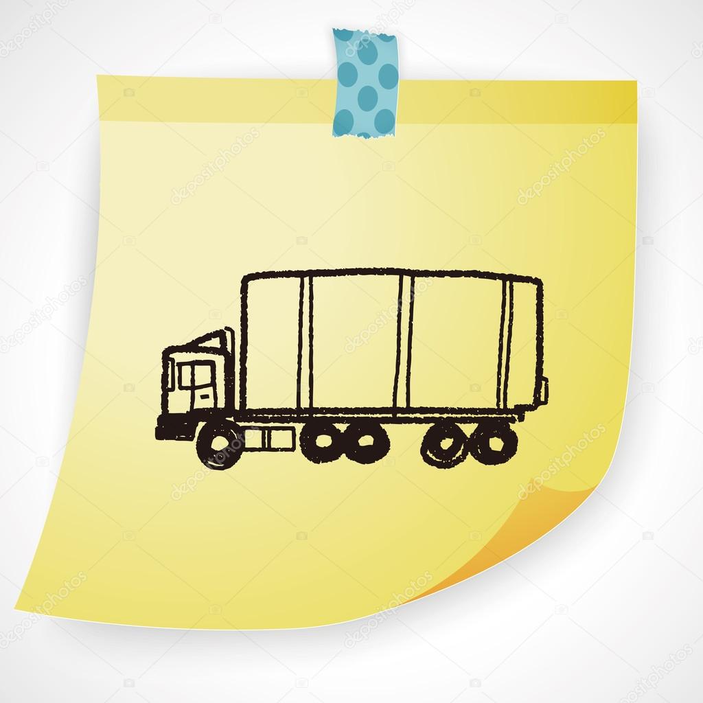 truck doodle icon element