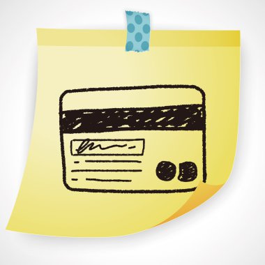 kredi kartı simgesi öğe doodle