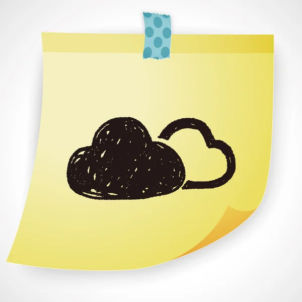 Элемент иконки Doodle Cloud — стоковый вектор