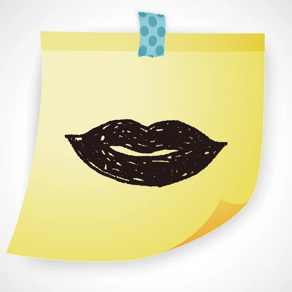 Kiss doodle icon element — Stock Vector