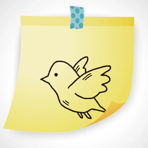 Liebe Vogel Doodle Symbol Element — Stockvektor