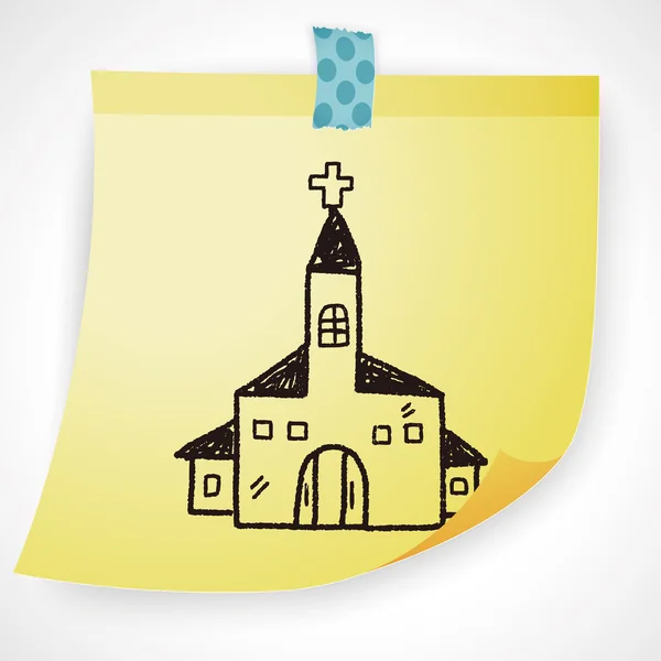 Kyrkliga doodle ikonen element — Stock vektor
