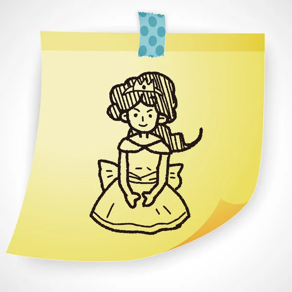 Prinzessin Doodle Symbol-Element — Stockvektor