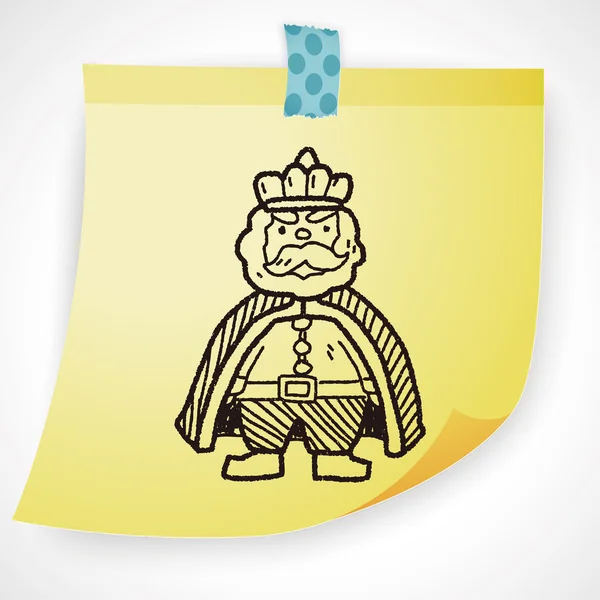 Koning doodle pictogram element — Stockvector