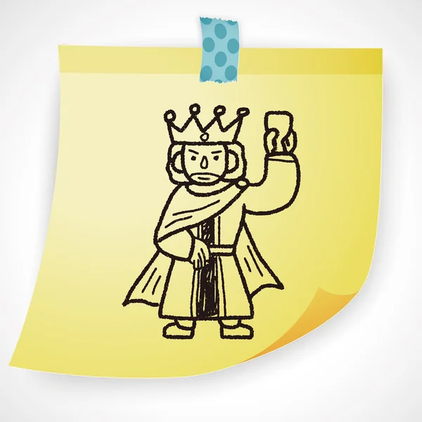 Βασιλιάς doodle εικονίδιο στοιχείο — Διανυσματικό Αρχείο