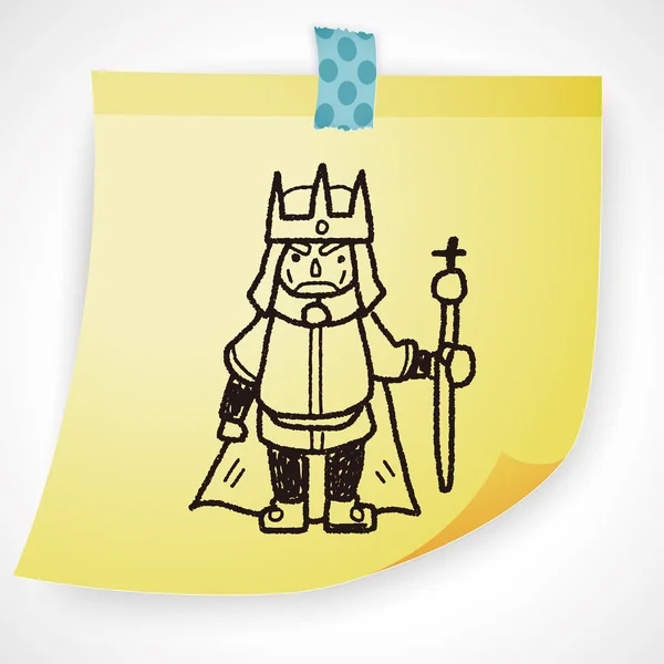 Koning doodle pictogram element — Stockvector