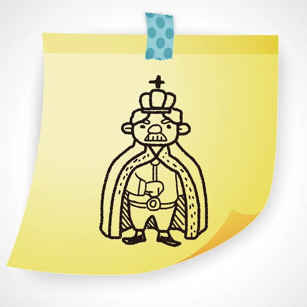 Koning doodle pictogram element — Stockvector