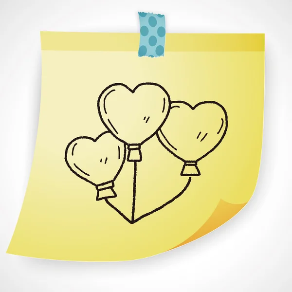 Amor balão doodle ícone elemento — Vetor de Stock