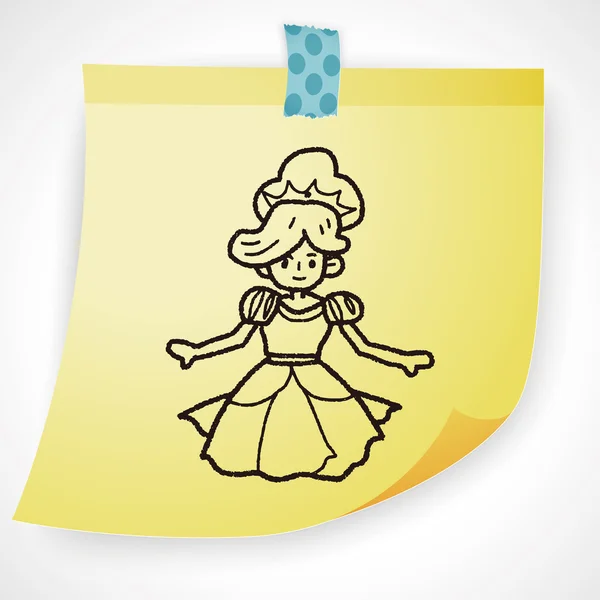 Prinzessin Doodle Symbol-Element — Stockvektor