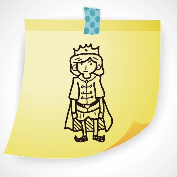 Prins doodle pictogram element — Stockvector