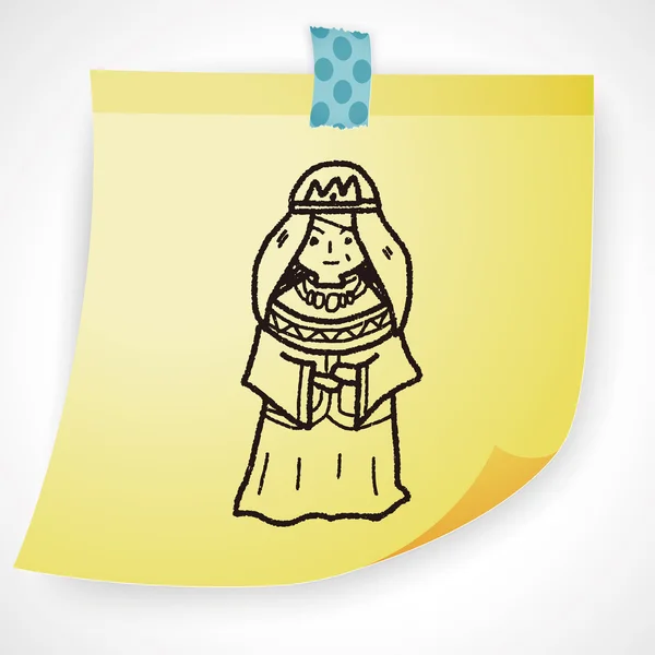 Βασίλισσα doodle εικονίδιο στοιχείο — Διανυσματικό Αρχείο
