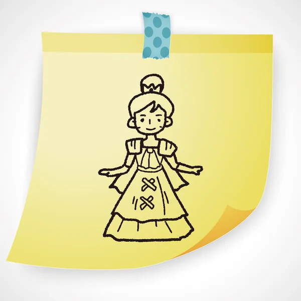 Prinzessin Doodle Symbol-Element — Stockvektor